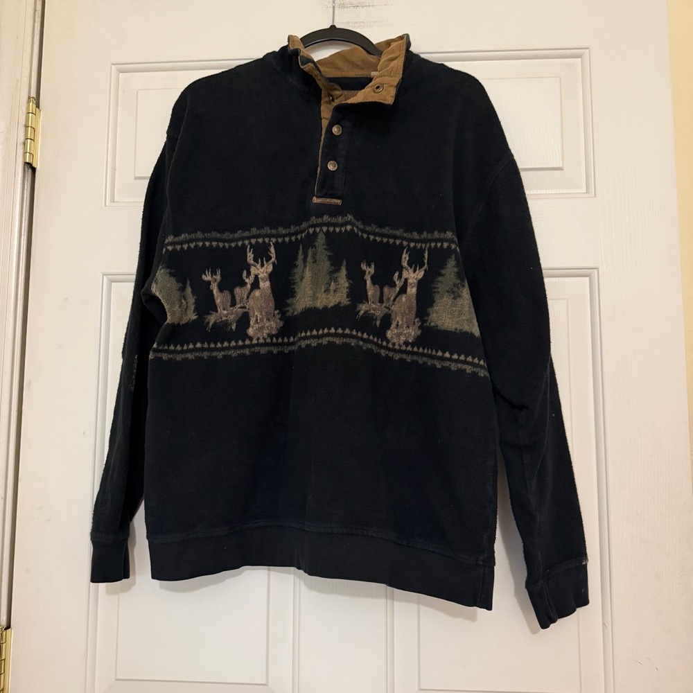 Hunter Brand Legendary's Whitetails Original Deer Gear 1/4 Snap Pullover Large